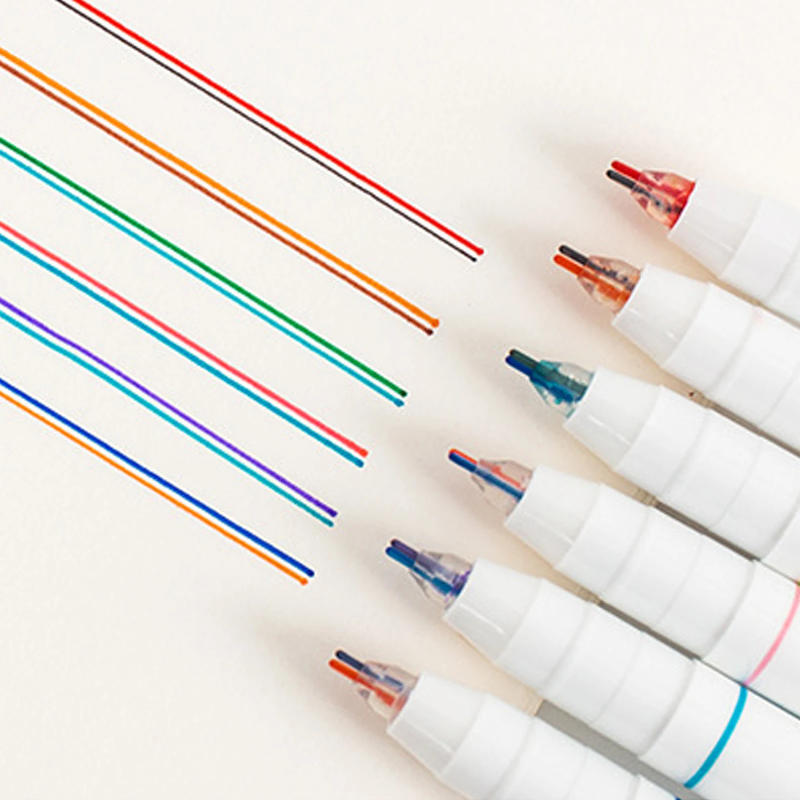 

6pcs Double Line Colored Marker Pens, Colored Gel Pens Pigment Liner Art Markers for DIY Drawing Graffiti Journaling Stationery