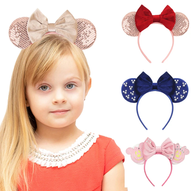 2024 Chic Mouse Ears Headband 5‘’ Velvet Bow Hairband For Girls Festival Party Cosplay DIY Hair Accessories red velvet the reve festival’ day 2’ day 2 ver