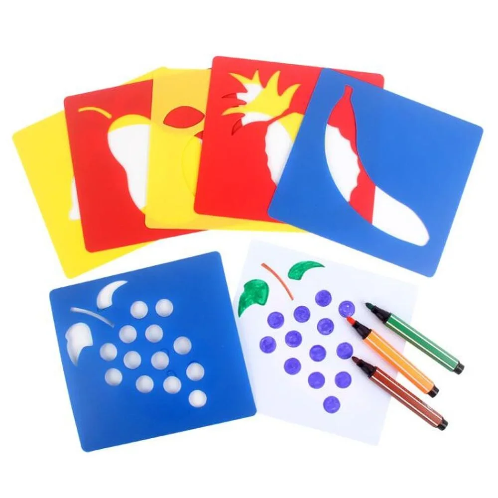 Montessori Kids Drawing Toys Animal Car DIY Painting Template Stencils Art Craft Learning Toys Educational Toy for Children Gift 3