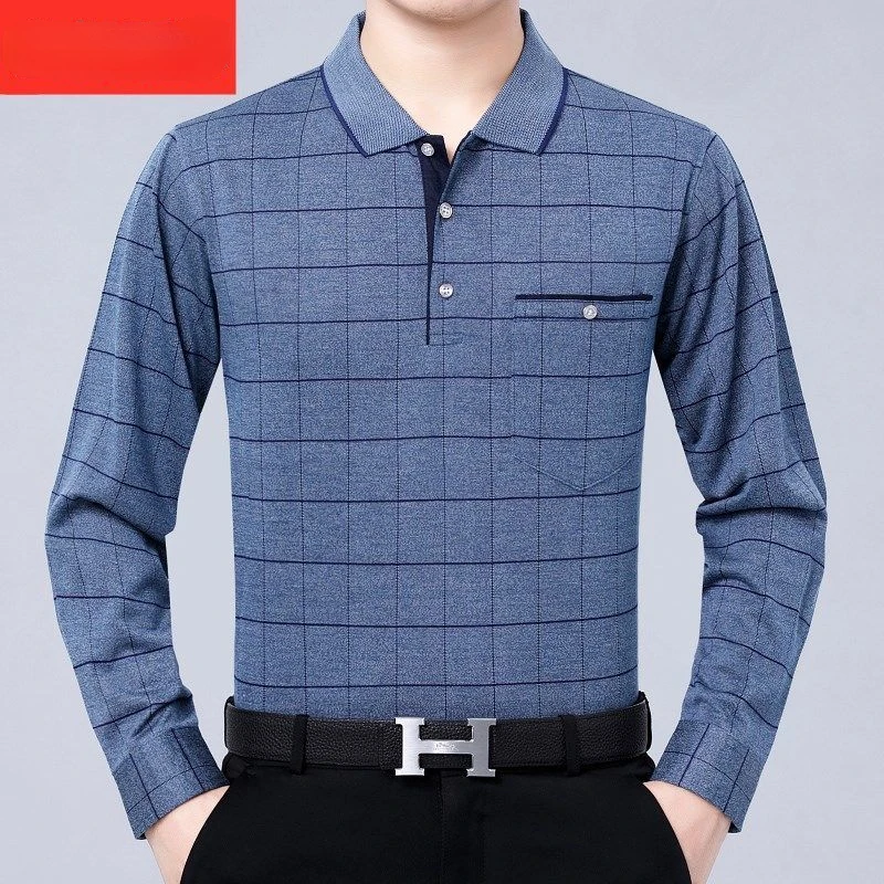 

2023 Spring Autumn Mens Polo Shirt Long Sleeve Business T Print New Clothing Streetwear Casual Fashion Men Tops E357