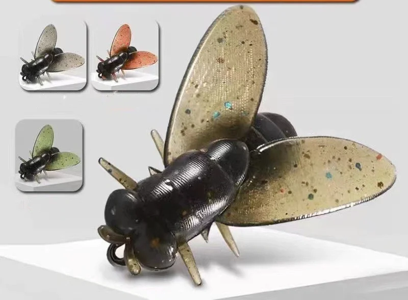 Angelköder, Bach, weicher Köder, Simulation, Fliegen, Insekten, Köder, kleine Fische, Fangen, Kunstköder, Lot 10-teilig, Ausverkauf – Detail 4
