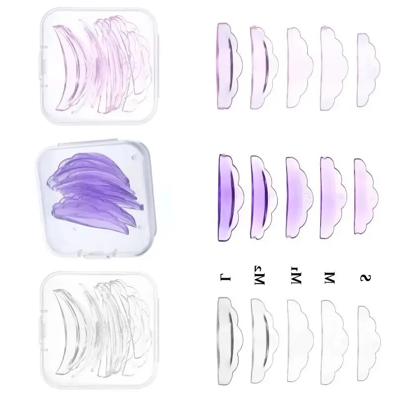 5쌍의 셀프 접착 실리콘 속눈썹 리프팅 패드, 속눈썹 펌 패드, 속눈썹 리프트 쉴드, 3D 속눈썹 연장 리프팅 컬러 메이크업 도구