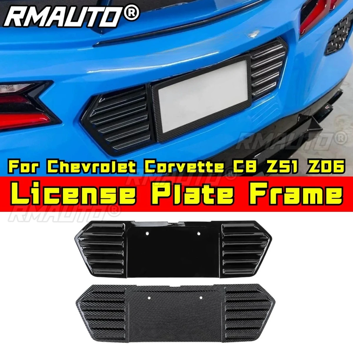 Corvette C8 Rear License Plate Holder Frame 2