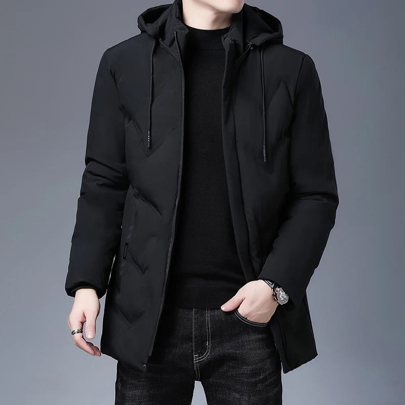 

Men's Clothing Top Quality New Brand Hooded Casual Fashion Long Thicken Outwear Parkas Jackets Winter Windbreaker Coats Tops 4XL