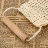 Rub Exfoliating Dead Skin Shower Towel Durable Skin Care Bath Towel Scrubber Sisal Back Strap Wooden Handle 1