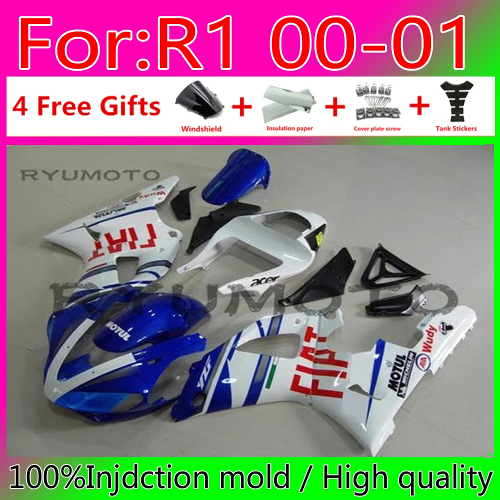 

Motorcycle Injection mold fairings kit for YAMAHA YZF R1 YZF1000 00 01 R1 bodywork fairing YZFR1 2000 2001