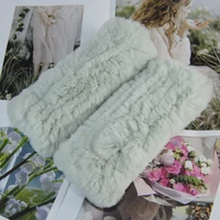 Hot Sale Winter Real Fur Golve Women Outdoor Warm 100% Real Rex Rabbit Fur Gloves Knit Thick Natural Soft Rex Rabbit Fur Mittens - Image 3