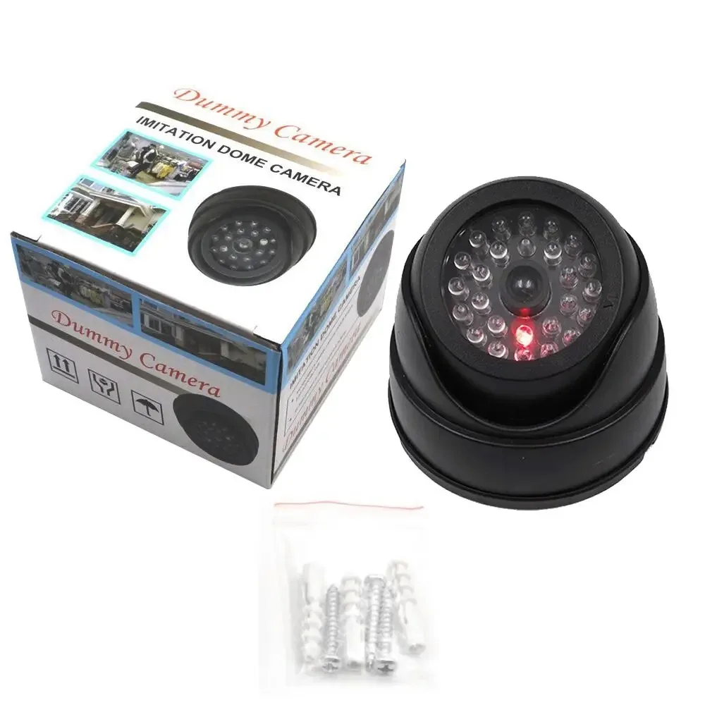 Surveillance Camera Fake CCTV Security Camera Red Flashing LED Light For Home Office Surveillance Security System Black/White Dummy Conch Camera