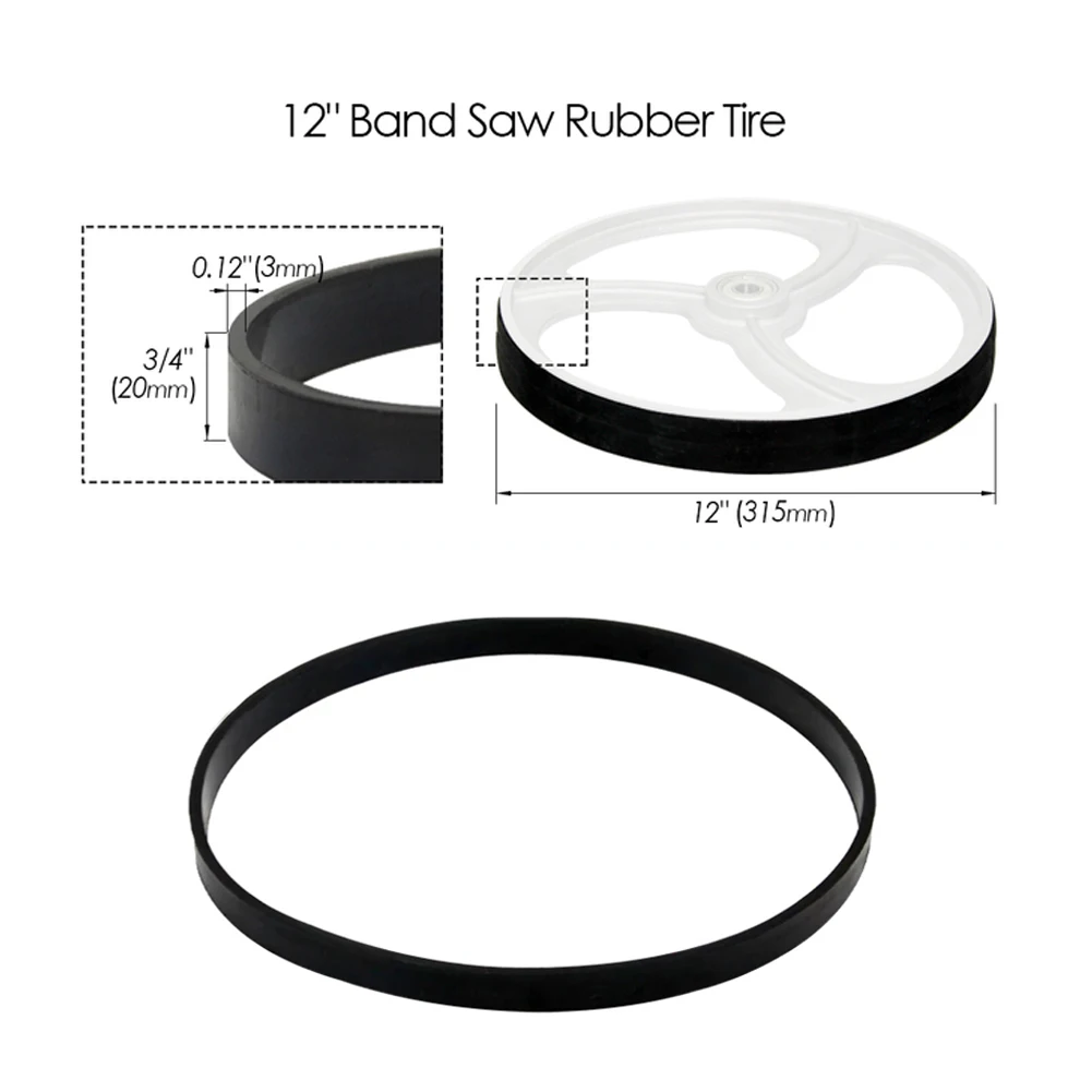 Bandsaw Band Rubber Tire Woodworking Tools Spare Parts For 8Inch 9Inch 10Inch 12Inch 14Inch Band Saw Scroll Wheels 2 0mm 1 12inch width 100mm turcite b blue color cnc slideway sheet spare parts tools linear bearing material turcite b