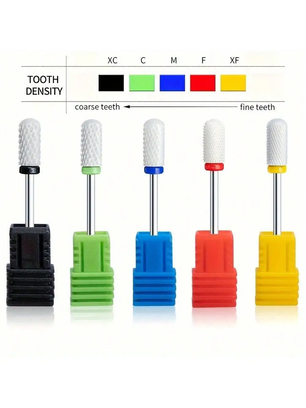 1 또는 5개/세트 세라믹 네일 드릴 비트, 아크릴 젤 제거용 다양한 그릿의 네일 폴리싱 비트, 매니큐어 페디큐어 도구