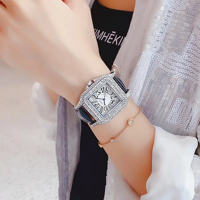 

2023 New Silver Women Watches Diamond Creative Steel Women's Bracelet Wrist Watches Ladies Waterproof Female Relogio Feminino