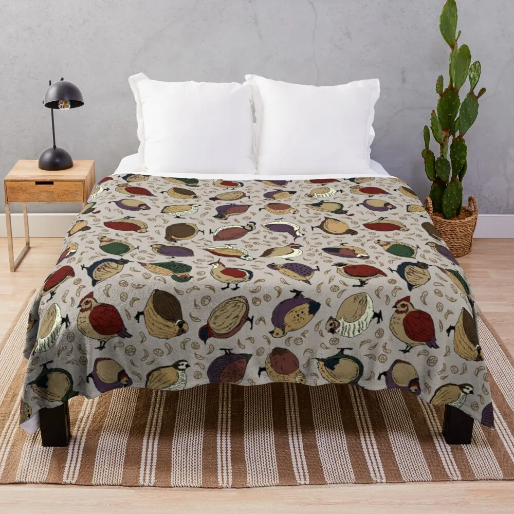

Rustic Quail (Now With More Quail!) Throw Blanket brand blankets