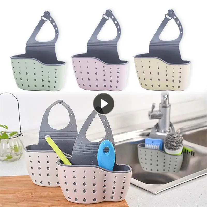 Kitchen Sink Holder Hanging Drain Basket Adjustable Soap Sponge Shelf Organizer Bathroom Faucet Holder Rack Kitchen Accessories