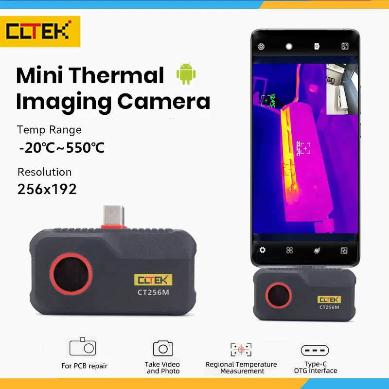 CT256M 건설 열화상 카메라, 스마트폰 화상 미니 전자 수리, 안드로이드 아이레이 보드