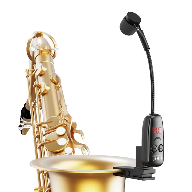 KIMAFUN Saxofone Microfone Sistema Saxofone Sem Fio Clip em Instrumentos  Musicais Gooseneck Mic para Trompete Saxofone-Aliexpress