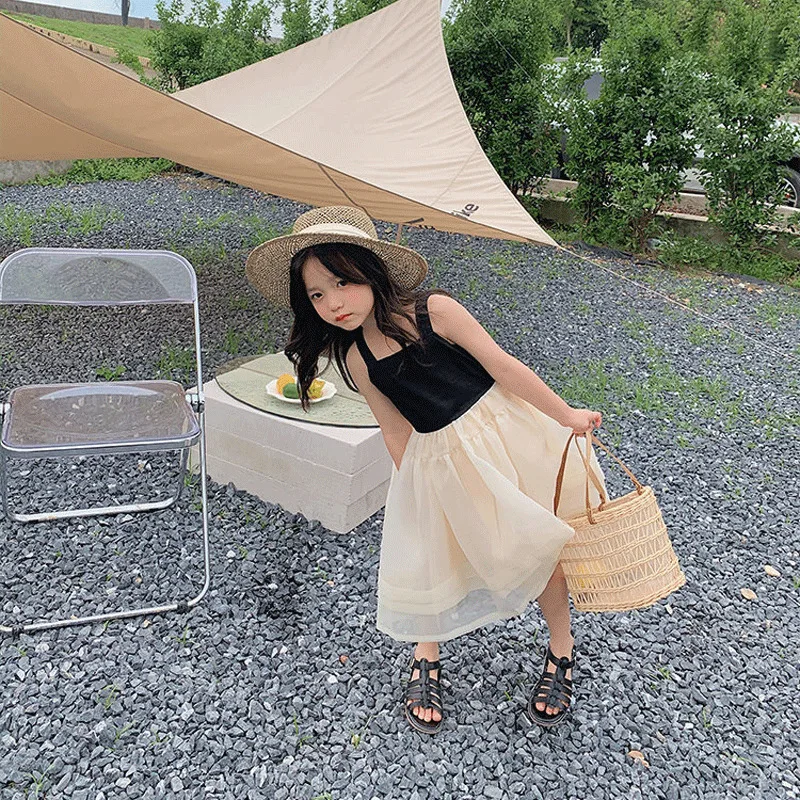 

Summer Girls Dress Fashion Lace Dress Kids Mesh Cute Skirt Casual Breathable Children's Princess Dresses 2022 New Promotion