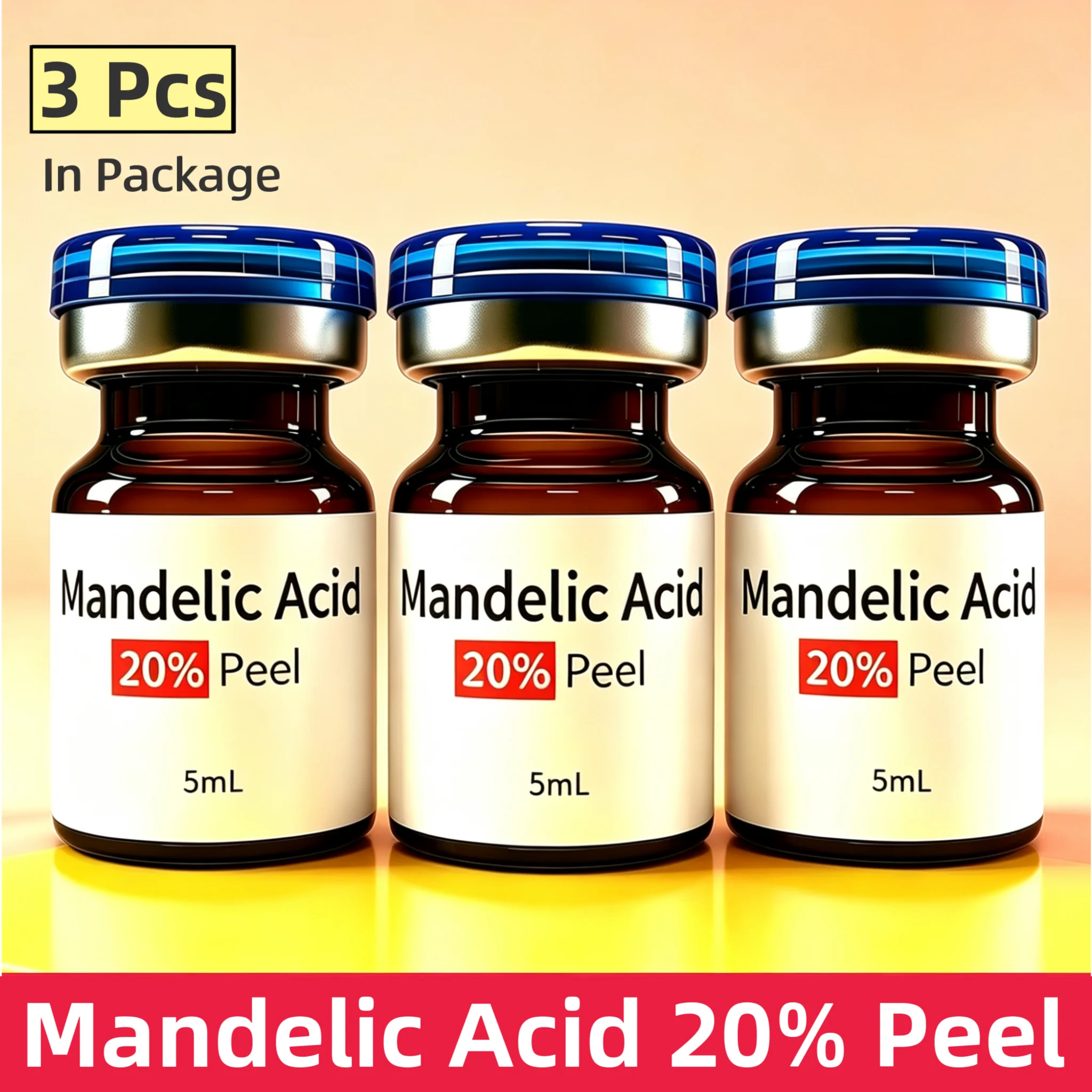 3종 세트 5ml 만델산 용액 브러쉬 키트 40% 30% 20% 10% 가정용 전문가급 메이크업
