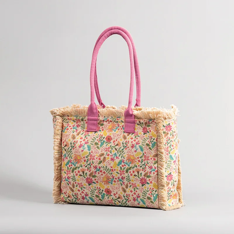 Borsa tote Borsa a tracolla retrò bohémien Borsa con cerniera Borsa in tela di grande capacità Estate da donna - immagine 6