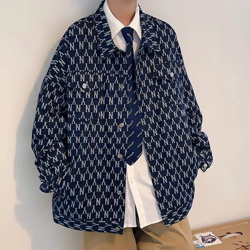 Men Autumn Casual Jacket Baseball Bomber Male Fall Ins Handsome Coat Street Wear Loose Plus Size XXXL Letters Print Windbreaker