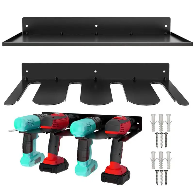 

Power Tool Organizer Wall Mount Wall Mounted Rack Hand Tool Storage Shelf Steel Workshop Organization Heavy Duty Drill Organizer