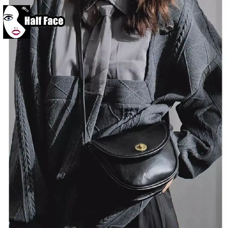 Y2K Gothic Soft Plush Black Cross Applique Harajuku Punk Hip Hop Shoulder Bag main image 1