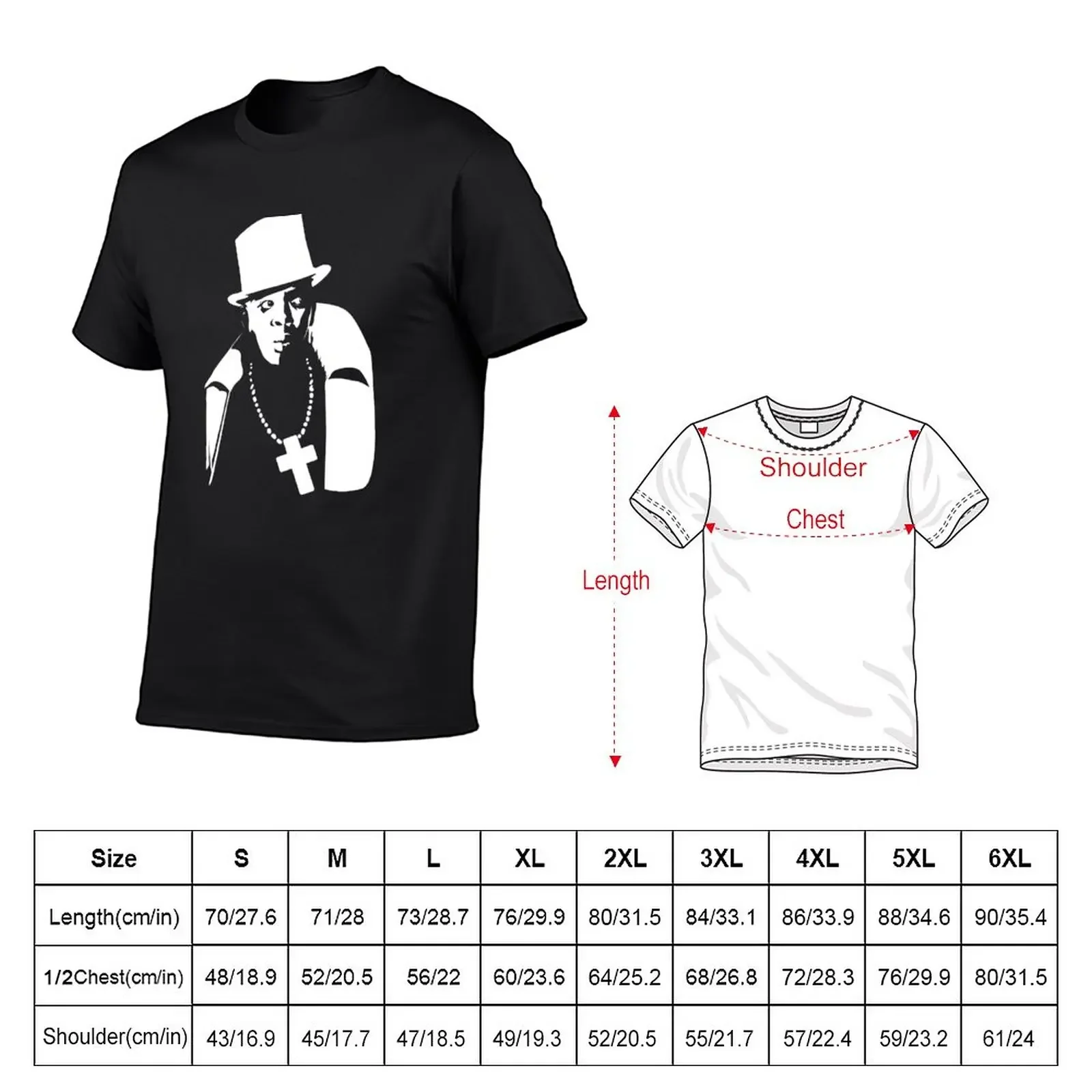 T-shirt Slim Fit Baron Samedi para homem, preto, tamanhos personalizáveis