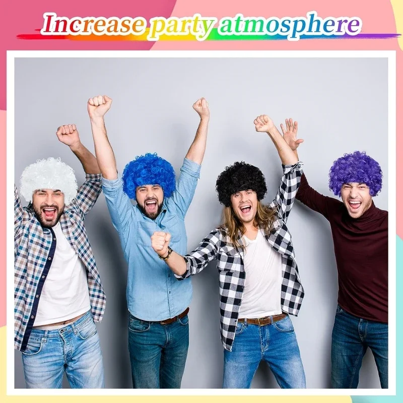Runde lockige Perücke Clown Kopfschmuck Karneval Cosplay Kinder Erwachsene Explodierende Hut Kindertag Party Zubehör Party Hut Dekoration – Detail 6