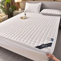 Soft Skin-friendly Quilted Mattress Cover Anti-mite Anti-bacterial Breathable Bed Fitted Sheet Bed Protector Cover No Pillowcase 6