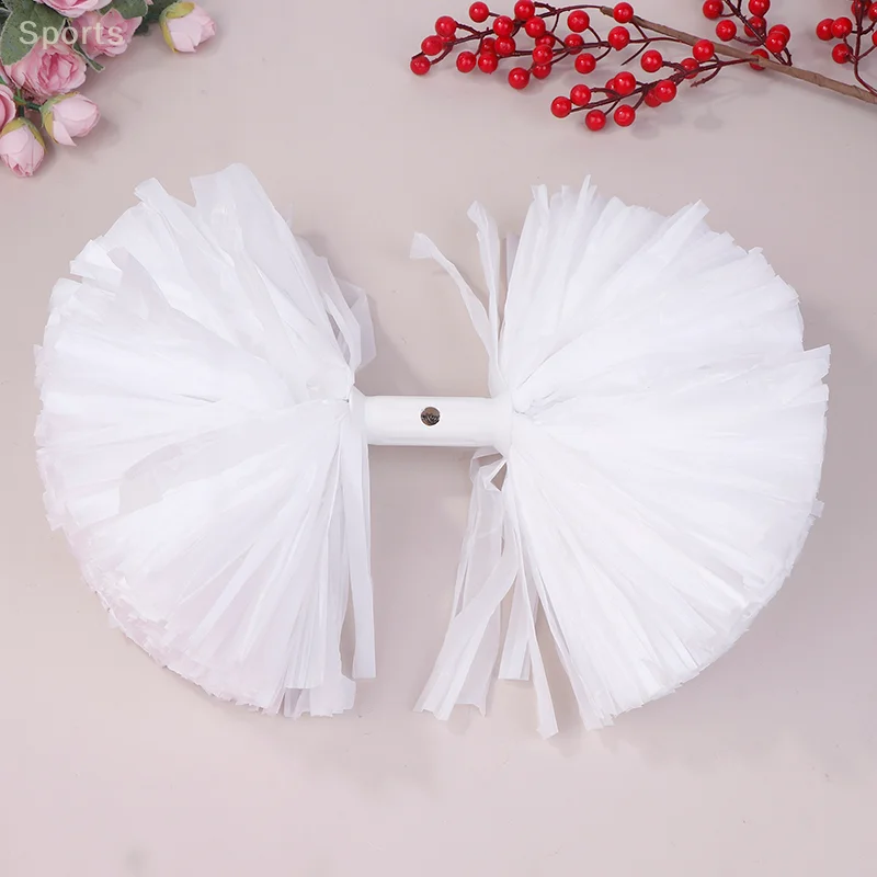 Colorful Matte Cheerleading Pom Poms With Handle Big Cheer Balls Hand Dance Pompoms Accessories For Women Girl Kids