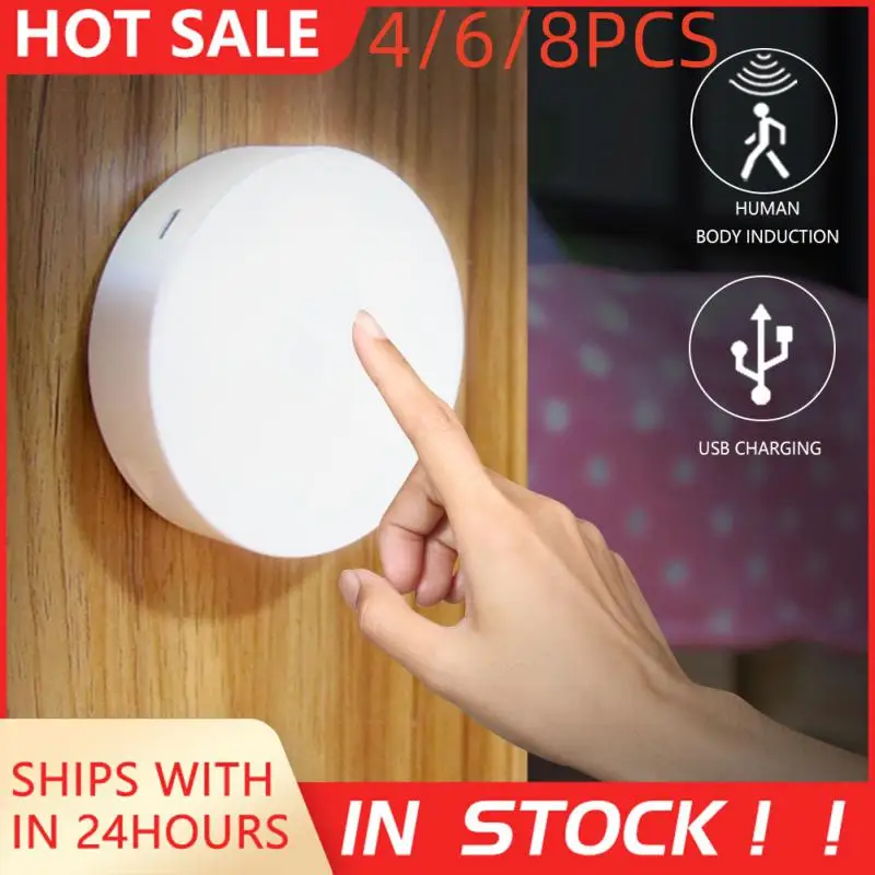 

Motion Sensor Light USB Night Lights LED Lamp With Switch Rechargeable Inductor Lights For Kitchen Stairs Hallway Closet Bedroom