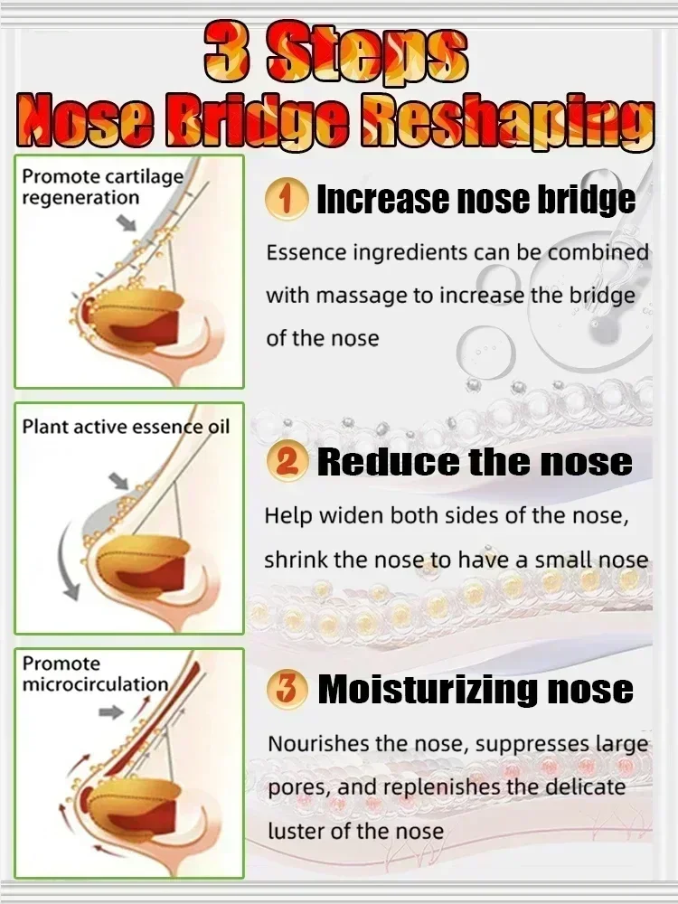 Rhinoplasty Essential Oil Shaping Nasal Bone Reshaping, Natural Care for Small Nose Height Rhinoplasty Surgery Glutathion