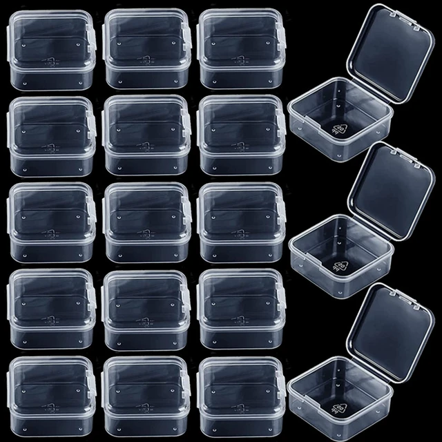 Clear Small Plastic Containers Transparent Storage Organizer Box with  Hinged Lid for Items Crafts Jewelry Package