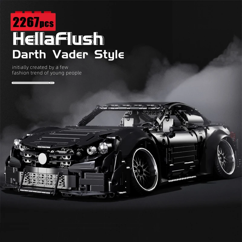 

New Black Samurai Sports Car Building Blocks Model Assembling MOC Idea Racing Vehicle Bricks Toys for Boys Birthday Gift Set