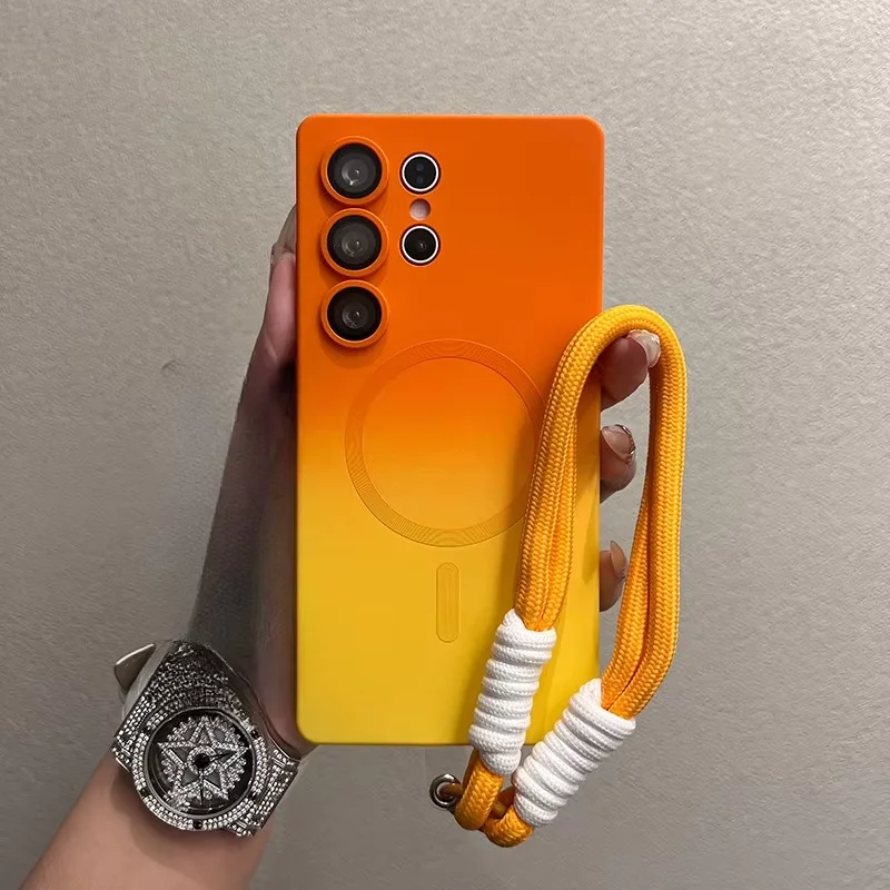 Enhanced Dual-Color Wireless Charging Phone Case with All-Inclusive Lanyard