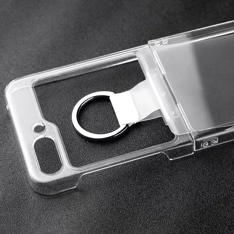 Transparent Ring Holder Shockproof Phone Case - 2-Piece Protective Back Cover Set