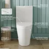 Elongated One Piece Toilets for Bathroom 1.1/1.6 GPF Dual Flush Toilet with Soft Close Comfortable Seat 12'' Rough-In Skirted 2