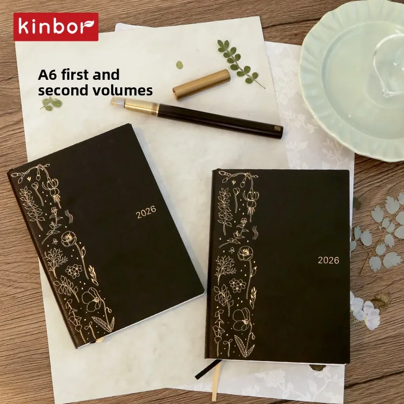 Kinbor 2026 A5 A6 Notenbook Planner 52g BaChuan 종이 포켓 사이즈 저널 주간 월간 연간 계획 시간 관리 주최자