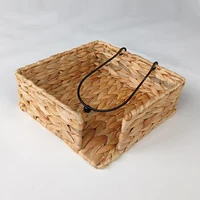 Water Hyacinth Napkin Holder with Weighted Arm Woven Servilletero For Table Wicker Napkin Baskets For Cocktail Paper Napkins 2