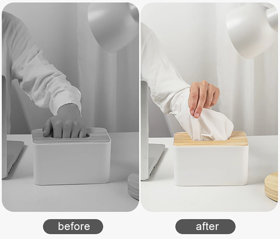 Description Picture 5 of itemTissue Dispenser Spring Support Automatic Lifting Spring Loaded Tissue Holder Easy Pick Up Tissue Container Suit for 90% Box