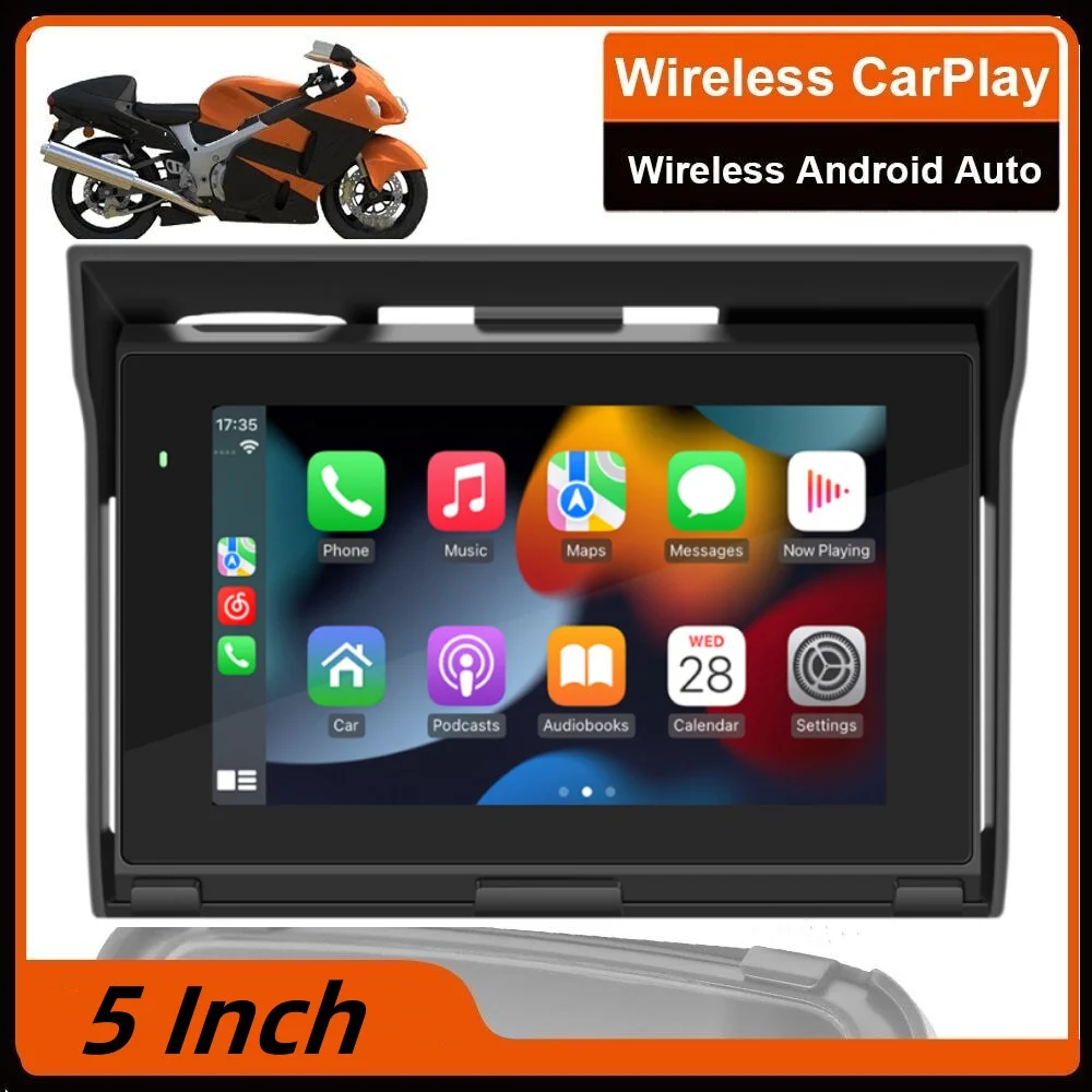 New 5 Inch Touch Motorcycle GPS Navigation Portable Motorcycle Special Navigator Support CarPlay / Android Auto IPX76 Waterproof