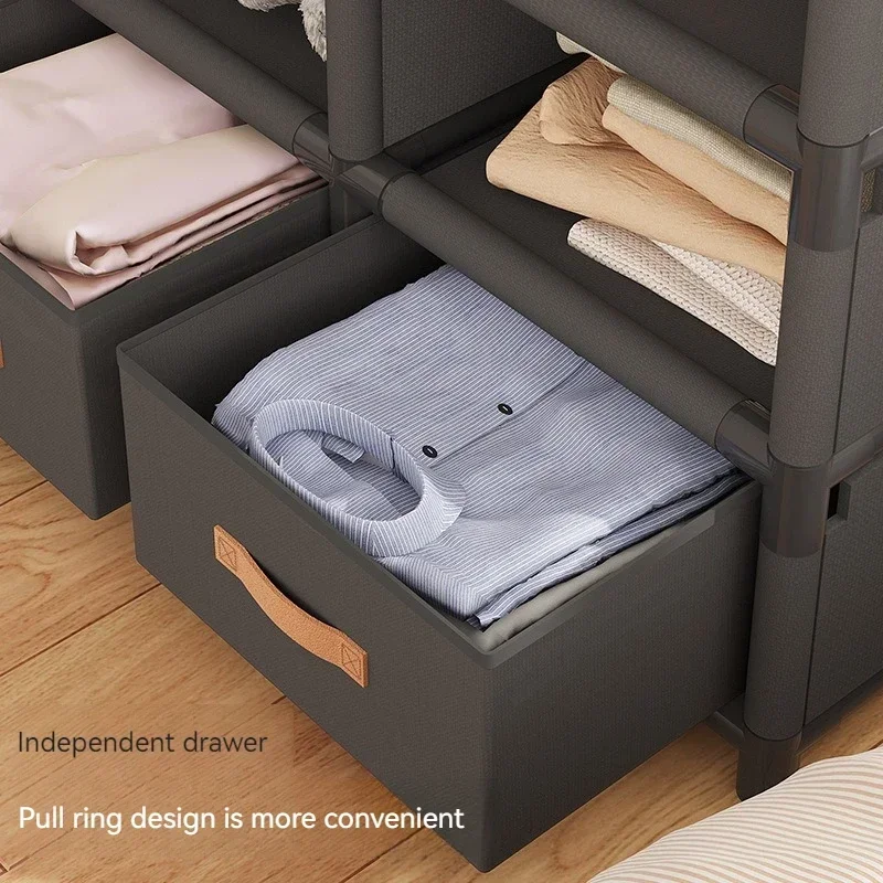 Armoire de Rangement Durable, Renforcée, Épaississante, Simple, Anti-poussière, Économique, Multifonctionnelle, Grand Espace et Capacité pour