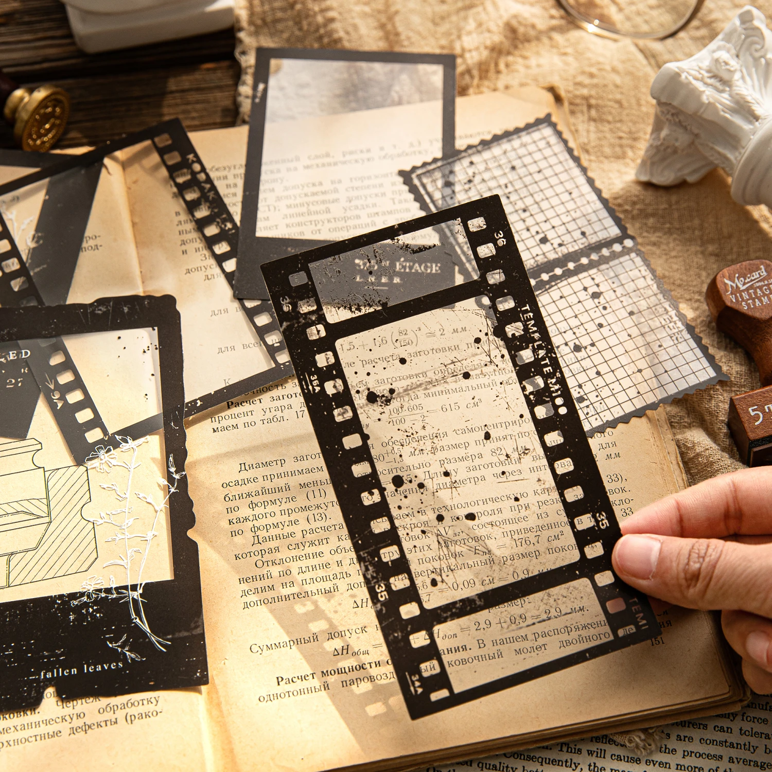 Vintage Photo Film Frame PET Sticker Package DIY Diary Junk Journal Decoration Label Stickers Album Scrapbooking 10 Sheets