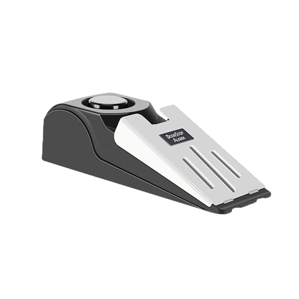 125DB Wireless Door Stop Alarm Stainless Steel 3 Sensitivity Level Sensor Wedge-shaped Portable Home Travel Security