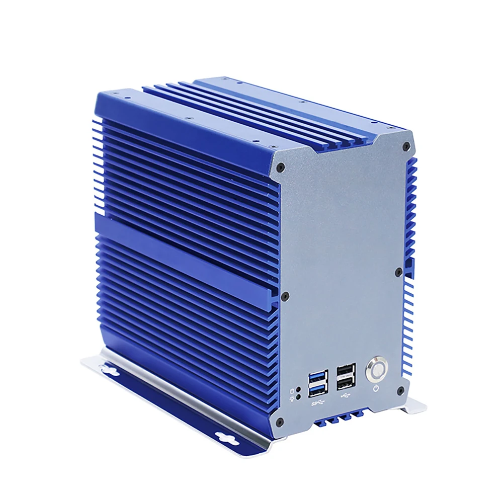 HUNSN Fanless Industrial PC,Mini Computer,IPC,IX07/IX07k,Windows 1/Linux Ubuntu,3PIN Phoenix,VGA,4COM,2LAN,9 to 36V,2xPCI 2