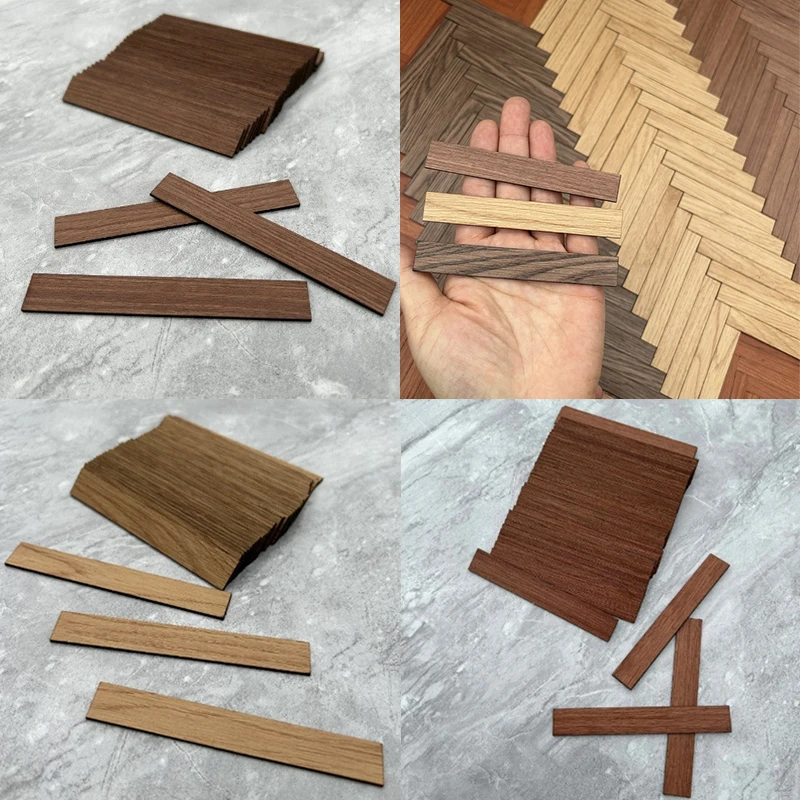40pcs Dollhouse Miniature Self Adhesive Floor Tiles 3D Wall Stickers Wood Grain Floor For Doll House Living Room Bedroom Decor