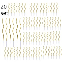 Set of Elegant Spiral Celebration Candles (20setgold curve)