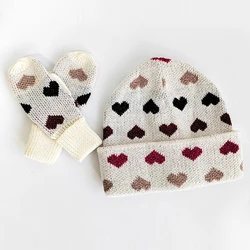 Hat Gloves Set Girl Winter Kids Knit Beanie Warm Autumn Skiing Accessory For Baby Toddlers Outdoor