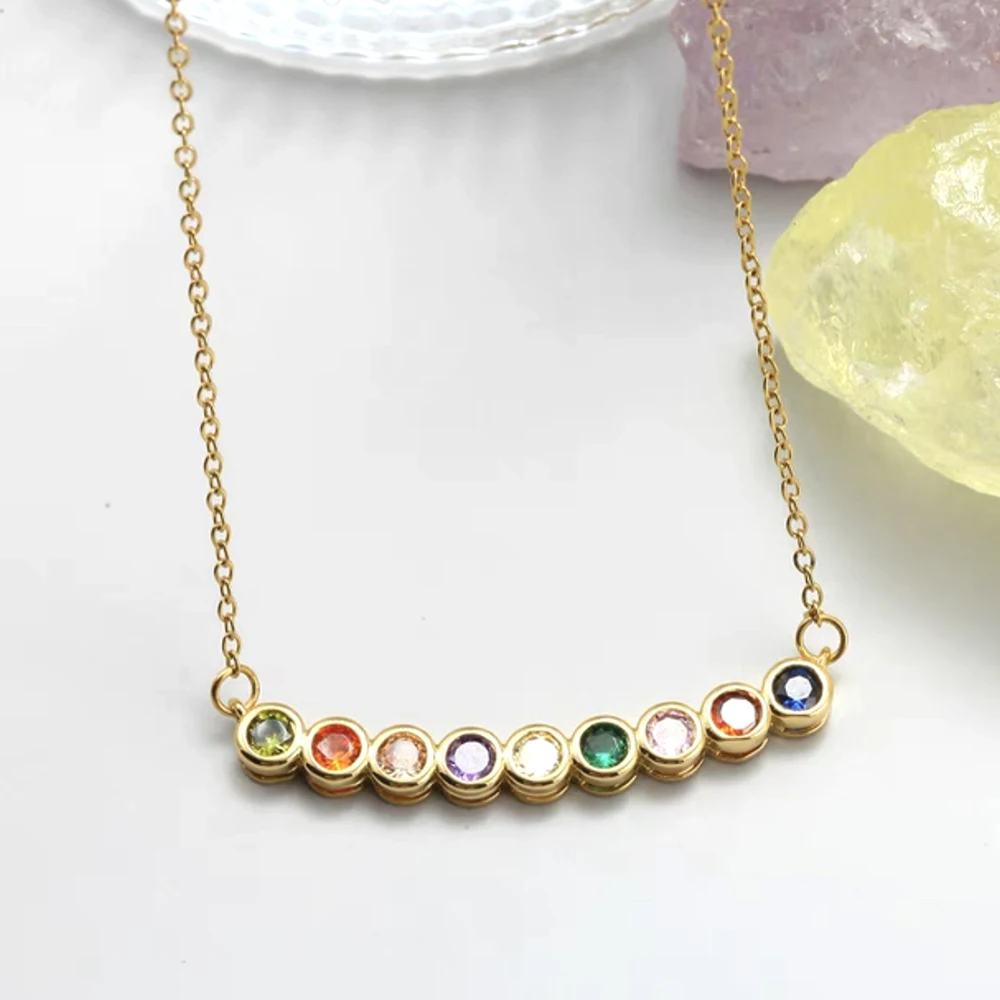 

Personalized Fashion Pendant Women's Jewelry, Stainless Steel Metal Collarbone Chain, Round Zircon Necklace, Party Birthday Gift