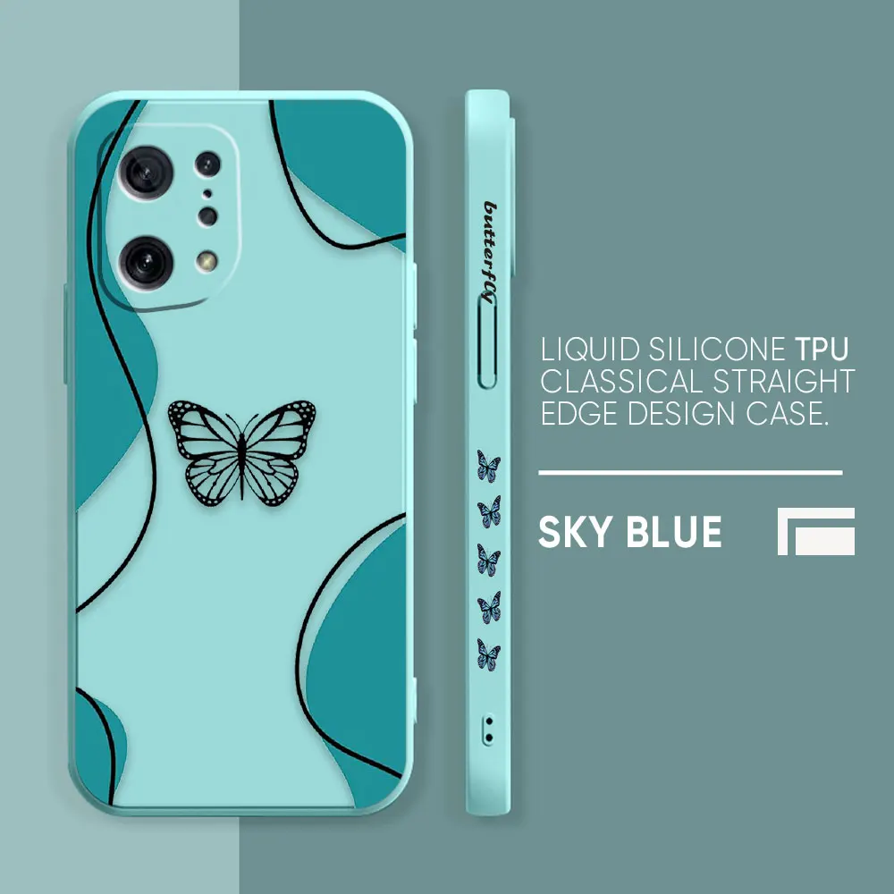 thumbnail image 1 of Case For OPPO FIND X6 X3 REALME X7 X50 RENO 2 4Z 4 6 Lite 5Z 5F 4G 5G PRO Liquid Silicone Case Beautiful Butterfly, 1 of 5