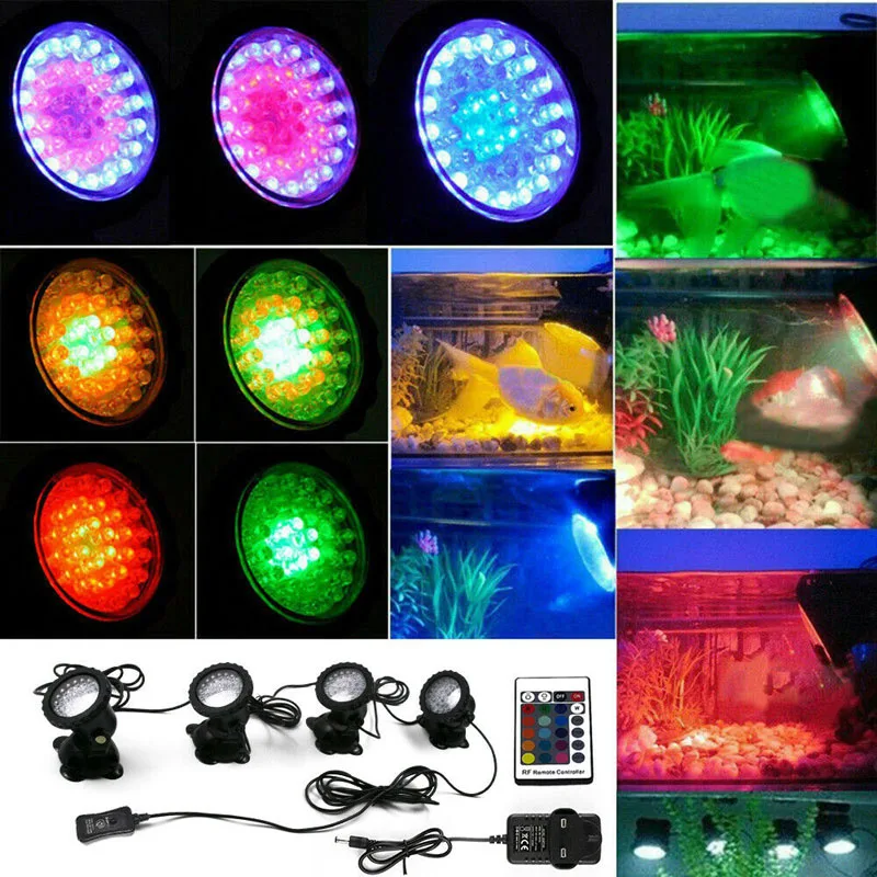 outdoor solar color changing lights Pond Lights LED Underwater Submersible Fountain Light Landscape Spotlight Waterfall Lights for Fish Tank Aquarium Fountain Pond waterproof pool lights